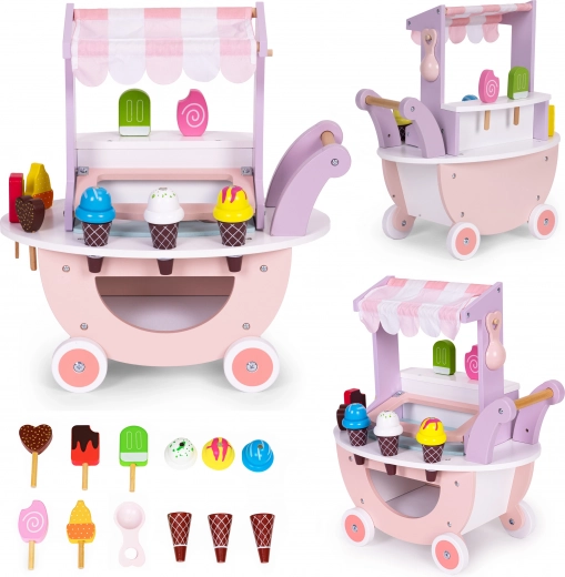 Ξύλινος πάγκος παγωτού για παιδιά 12 τεμ. ecotoys