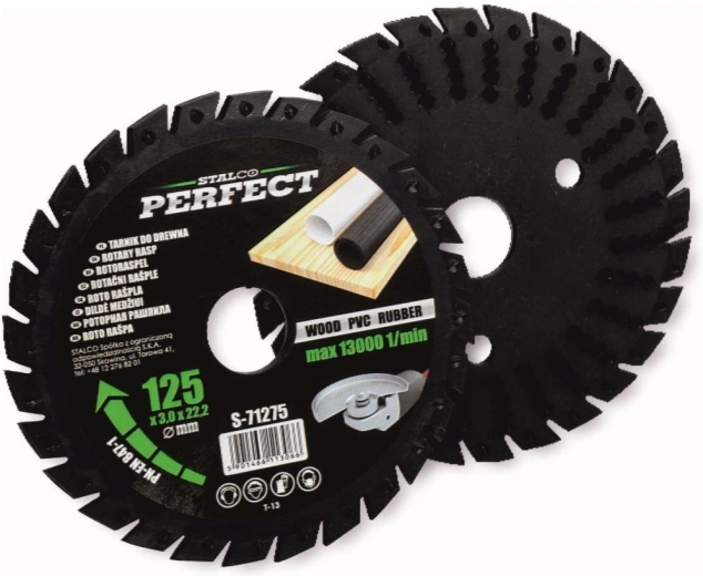 Καθολικός περιστροφικός δίσκος 125 × 3,0 × 22,2 mm για γωνιακούς τροχούς STALCO