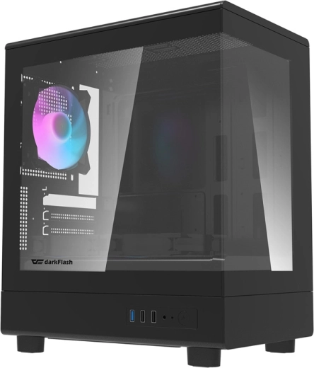 Θήκη υπολογιστή Darkflash DB330M mini tower με σκληρυμένο γυαλί, μαύρη