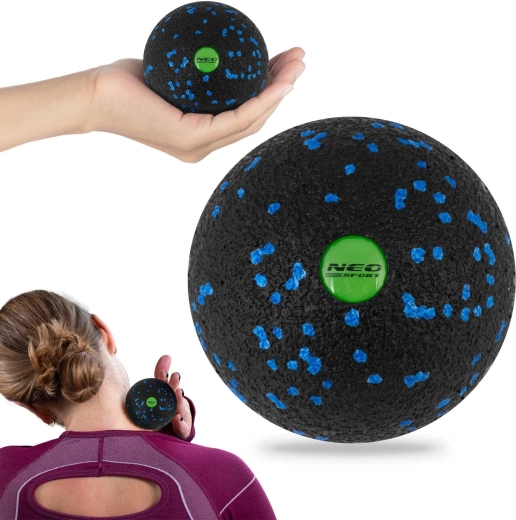 Μπαλάκι μασάζ και fitness από EPP 8 cm μαύρο-μπλε NEO-SPORT