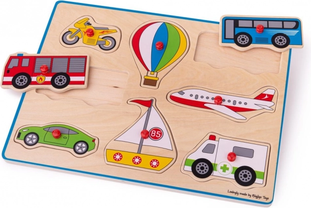 Ξύλινο παζλ μεταφορικά μέσα Bigjigs Toys