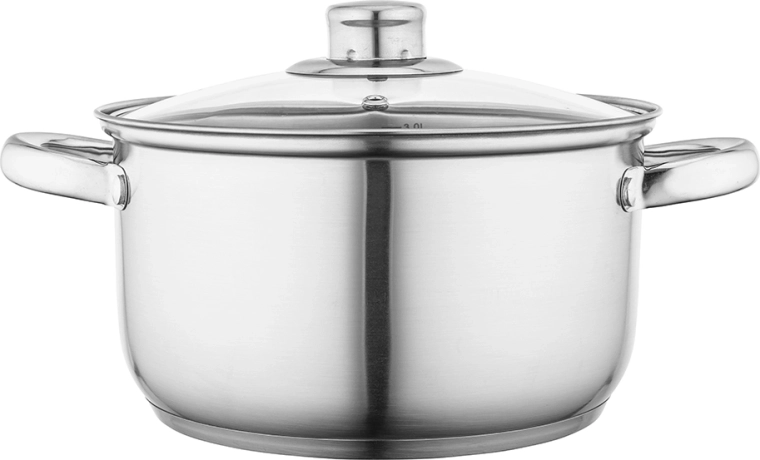 Ανοξείδωτη κατσαρόλα Fabio 20 cm, 3,6 l με γυάλινο καπάκι