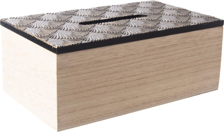 Μαύρο ξύλινο κουτί για χαρτομάντιλα 24 × 14 × 9 cm