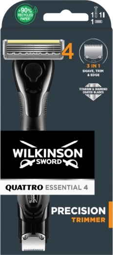 Wilkinson Quattro Essential ανδρική ξυριστική μηχανή με τριμαριστή