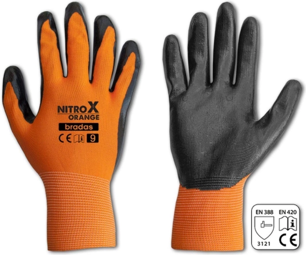 Εργασιακά γάντια νιτριλίου NITROX ORANGE, μέγεθος 10