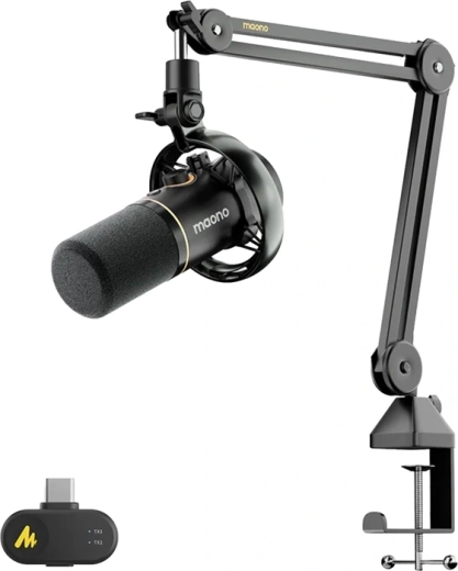 Maono PD200WS δυναμικό μικρόφωνο USB/XLR/2,4 GHz (μαύρο)