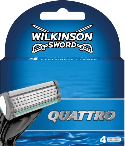 Ανταλλακτικές κεφαλές ξυρίσματος WILKINSON QUATTRO, 4 τεμ.