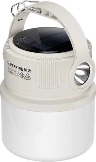 Λάμπα κάμπινγκ Superfire T22 με ηλιακή φόρτιση και φωτισμό 360°