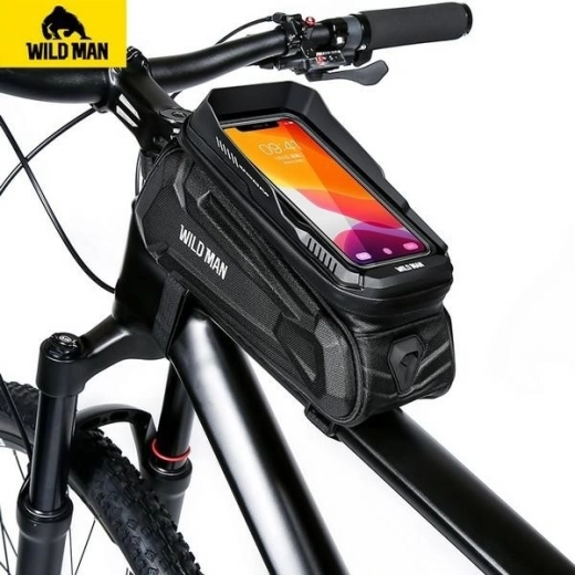 WildMan XT5 τσάντα σκελετού ποδηλάτου με βάση τηλεφώνου, μαύρη