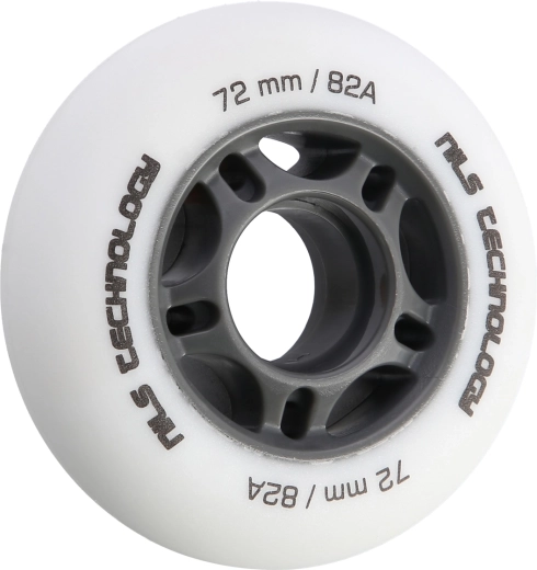 Ματ ροδάκια για inline πατίνια NILS Extreme 72 mm 82A, λευκά, σετ 4 τεμ.
