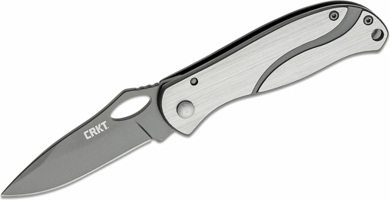 CRKT Pazoda Silver Black πτυσσόμενο σουγιάς τσέπης 6,7 cm, ασημί‑γκρι, ολομεταλλικός