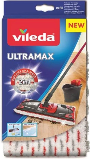 Vileda Ultramax ανταλλακτική κεφαλή Microfibre 2σε1 για σκληρά δάπεδα