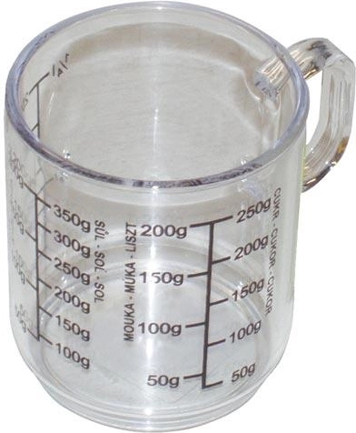 Μεζούρα με χερούλι 0,25 l διάφανο πλαστικό