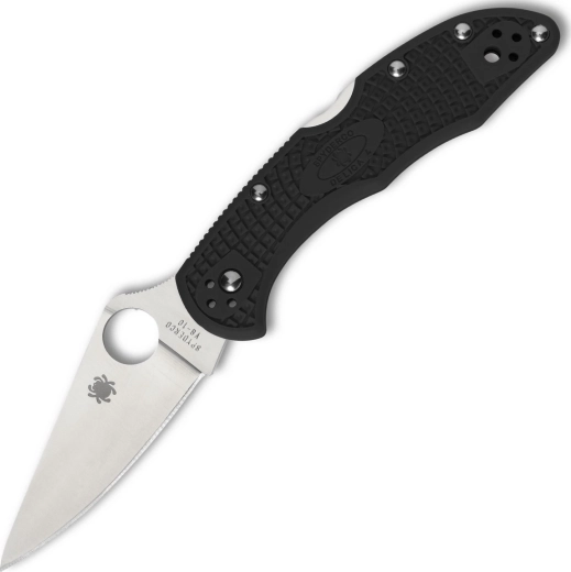 Spyderco Delica 4 – μαύρο EDC πτυσσόμενο μαχαίρι τσέπης με επίπεδη λείανση, VG-10, λαβή FRN