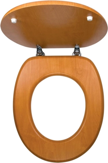Κάθισμα WC ανοιχτή καρυδιά από καπλαμά MDF