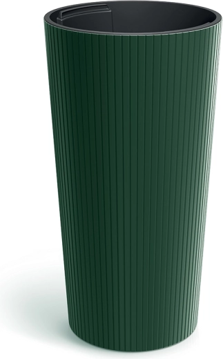 Γλάστρα Lamia Slim 30 cm σκούρο πράσινο με ένθετο