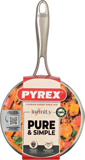 Κατσαρολάκι Pyrex Infinity με γυάλινο καπάκι, ανοξείδωτο, 1,5 l