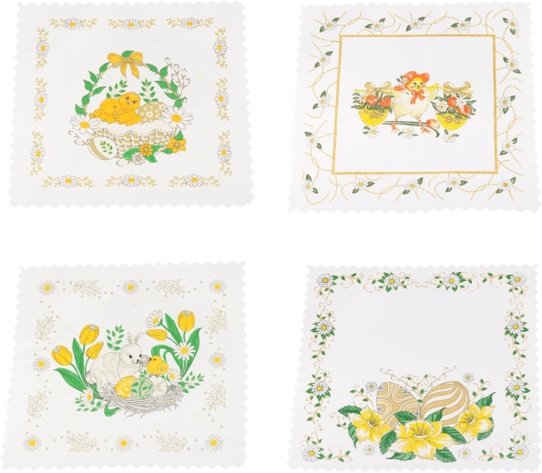 Πασχαλινό σερβιετάκι 36 × 36 cm από βαμβάκι και πολυεστέρα, μαύρο με κίτρινες λεπτομέρειες