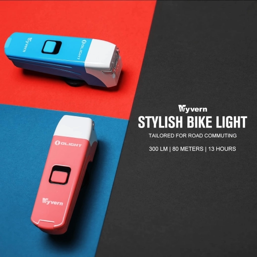 Μπροστινό ποδηλατικό φως OLIGHT Wyvern Blue, 300 lm, USB‑C