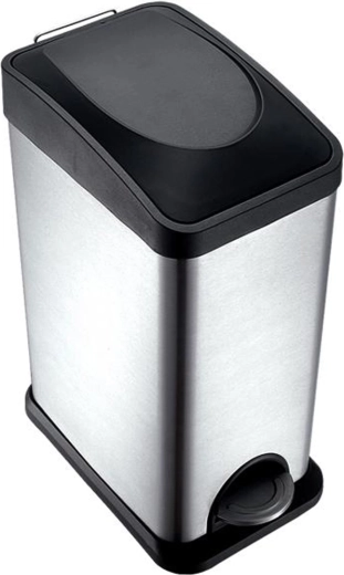Ανοξείδωτος πεντάλ κάδος απορριμμάτων TORO 15 l