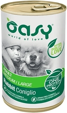 Oasy One Protein Adult Medium/Large πατέ κουνελιού για σκύλους 400 g