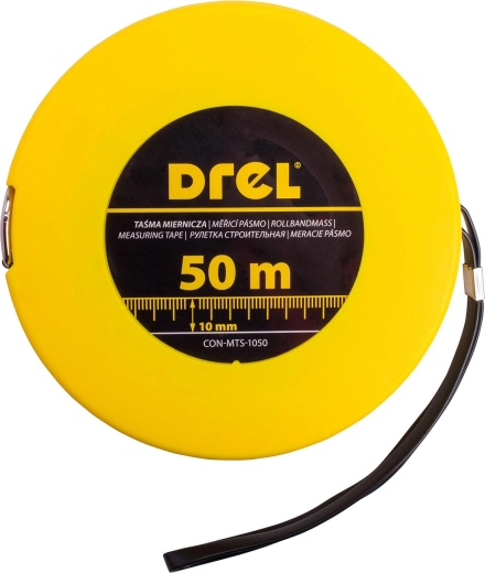 Ατσάλινη αναδιπλούμενη μετροταινία 50 m x 10 mm Drel