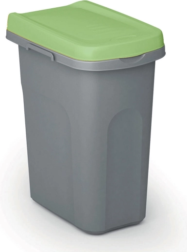 Κάδος διαλογής απορριμμάτων Home Eco System 40 l, γκρι με πράσινο καπάκι