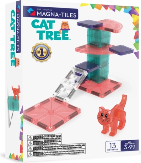 MAGNA-TILES Cat Tree μαγνητικό κατασκευαστικό σετ δέντρο γάτας (13 τεμάχια)