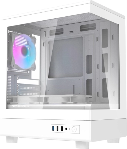 Κουτί υπολογιστή DarkFlash DB330M Mini Tower (λευκό) με ανεμιστήρες ARGB