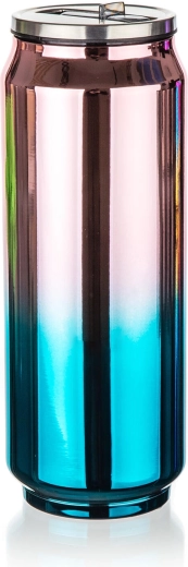 Θερμοκούπα σε σχήμα κουτιού 430 ml BE COOL ιριδίζον χρυσορόζ‑μπλε‑πρασινωπό