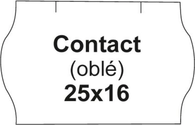 Στρογγυλές ετικέτες τιμής CONTACT, λευκές 25 × 16 mm, ρολό 1125 τεμ.