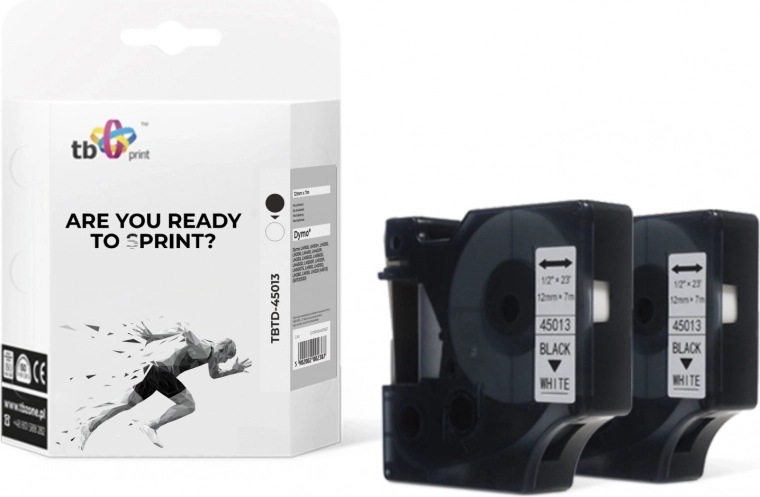 Ταινία για DYMO 12 mm x 7 m, μαύρη εκτύπωση σε λευκό υπόβαθρο, 2 τεμ.