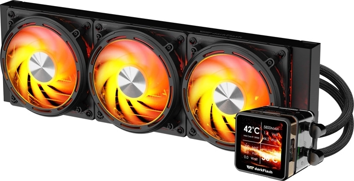 Υδρόψυξη CPU DarkFlash Explore DE360 360 mm με οθόνη IPS (μαύρο)