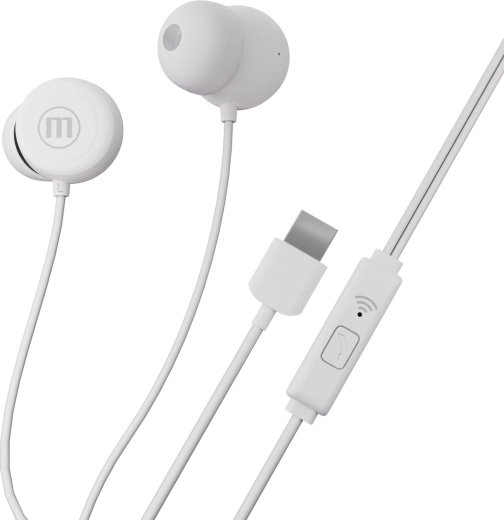 Ενσύρματα ακουστικά-ψείρες Maxell INBAX με USB-C, λευκά
