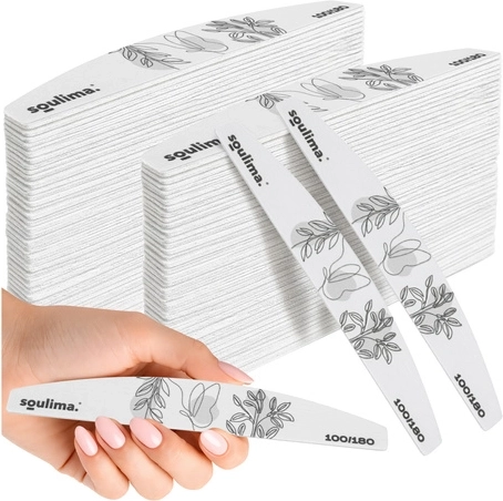 Λίμα νυχιών slim – βαρκούλα 100/180 Soulima zebra, 100 τεμ.