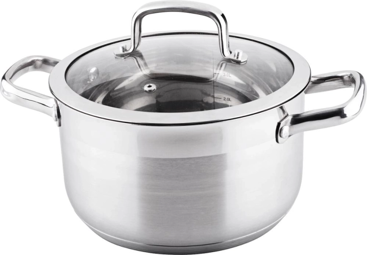 Lamart Prestige κατσαρόλα με γυάλινο καπάκι 4,6 l, 22 cm