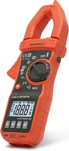 Ψηφιακό πολύμετρο δαγκάνας MAXWELL True RMS AC 600 A με LPF