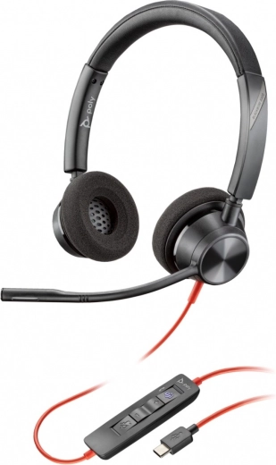 Ακουστικά POLY Blackwire 3320 MST με αντάπτορα USB-C/USB-A