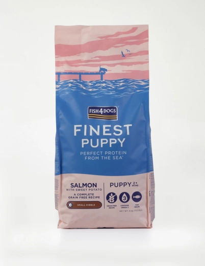 Fish4Dogs Finest μικρές κροκέτες για κουτάβια με σολομό και γλυκοπατάτες 6 kg
