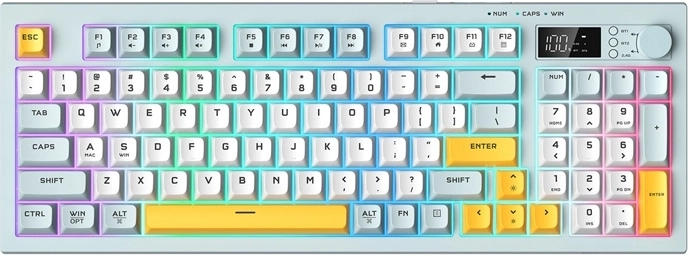 Gaming πληκτρολόγιο Onikuma με οθόνη OLED και RGB, 94 πλήκτρα, ασύρματο και ενσύρματο