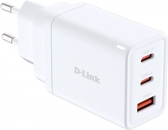 D-Link φορτιστής GaN 65 W, 2× USB-C και 1× USB-A