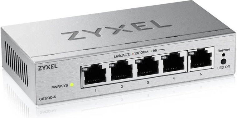 5θυρος gigabit switch με διαχείριση μέσω web GS1200v3