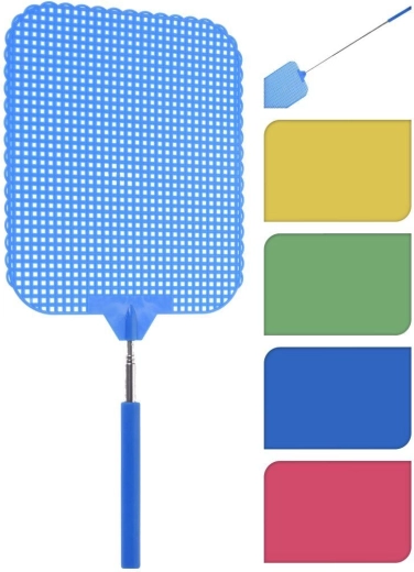 Τηλεσκοπική μυγοσκοτώστρα MAXI 34–66 cm, μεταλλική λαβή, μίξη χρωμάτων