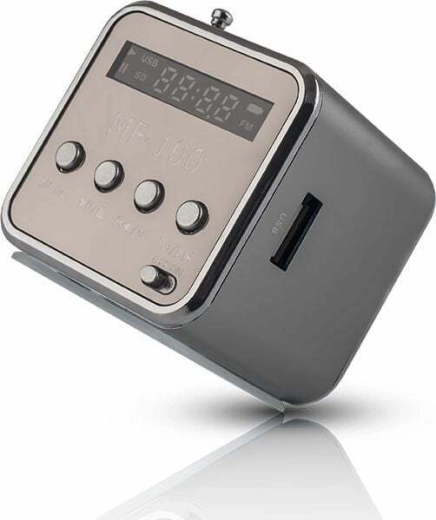 Setty φορητό ηχείο με ραδιόφωνο FM MF-100, ασημί
