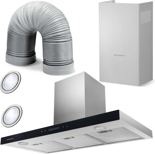 Καμινάδα απορροφητήρα κουζίνας Berdsen 90 cm inox BE-90S