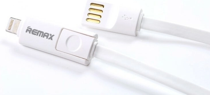 Καλώδιο φόρτισης Remax micro USB με αντάπτορα Lightning 1,2 m λευκό