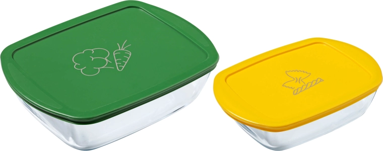 Σετ ορθογώνιων γυάλινων δοχείων PYREX 1,2 l και 2,5 l