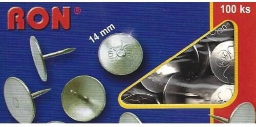 Μεγάλες ταπετσαρίες πινέζες 14 mm, επινικελωμένες (100 τεμ.)