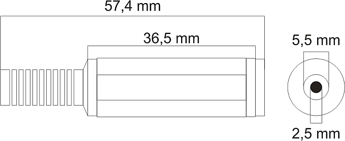 Τυπική διάσταση 5,5 × 2,5 mm