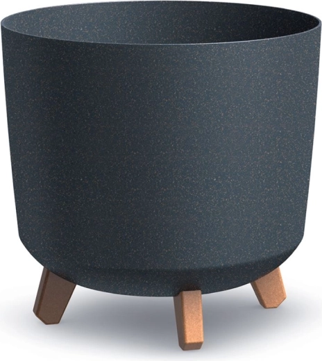Γλάστρα Gracia Tubus Eco Wood ανθρακί 29,8 cm